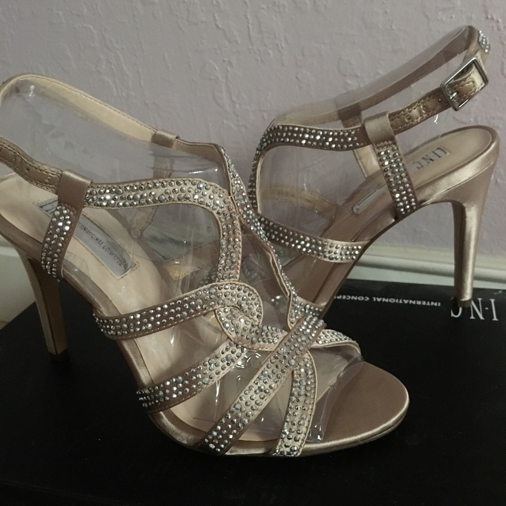 sparkly champagne heels